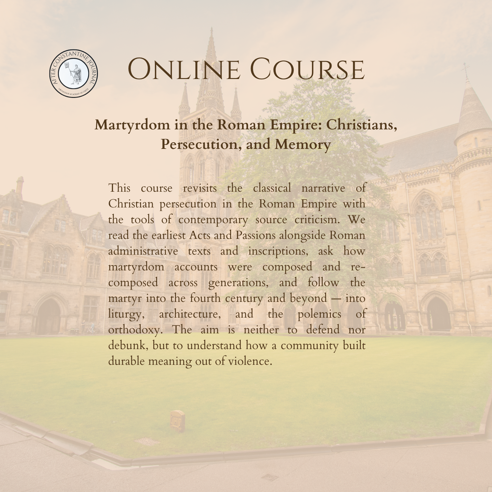 Martyrdom in the Roman Empire: Christians, Persecution, and Memory